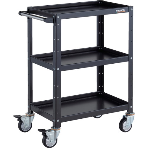 トラスコ中山 TRUSCO ツールワゴン バーディワゴン 600X400XH880 ウレタン車輪 ブラック(ご注文単位1台)【直送品】