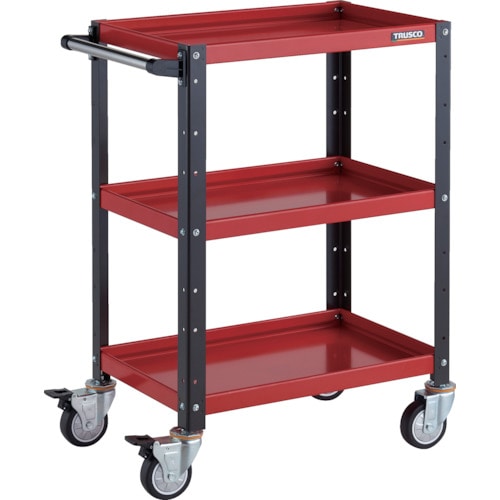 トラスコ中山 TRUSCO ツールワゴン バーディワゴン 600X400XH880 ウレタン車輪 レッド/ブラック(ご注文単位1台)【直送品】