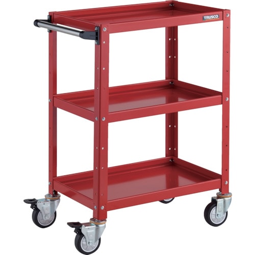 トラスコ中山 TRUSCO ツールワゴン バーディワゴン 600X400XH880 ウレタン車輪 レッド(ご注文単位1台)【直送品】