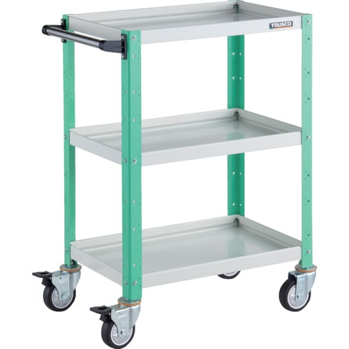 トラスコ中山 TRUSCO ツールワゴン バーディワゴン 600X400XH880 ウレタン車輪 ホワイト/ヤンググリーン(ご注文単位1台)【直送品】