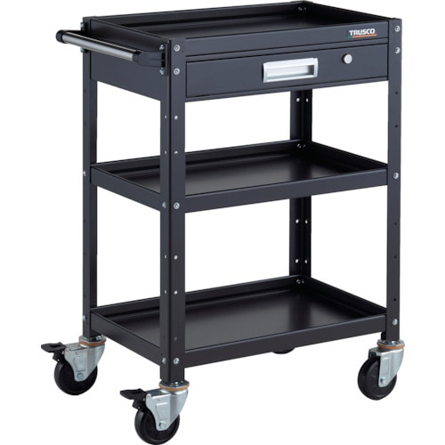 トラスコ中山 TRUSCO ツールワゴン バーディワゴン 600X400 引出付 ブラック(ご注文単位1台)【直送品】