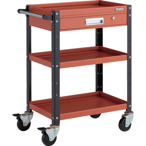 トラスコ中山 TRUSCO ツールワゴン バーディワゴン 600X400 引出付 オレンジ/ブラック(ご注文単位1台)【直送品】