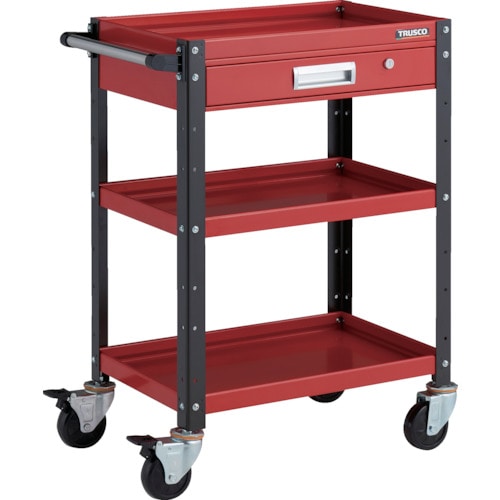 トラスコ中山 TRUSCO ツールワゴン バーディワゴン 600X400 引出付 レッド/ブラック(ご注文単位1台)【直送品】