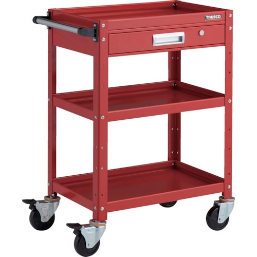 トラスコ中山 TRUSCO ツールワゴン バーディワゴン 600X400 引出付 レッド(ご注文単位1台)【直送品】