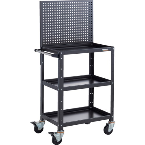 トラスコ中山 TRUSCO ツールワゴン バーディワゴン 上部パンチングパネル付 600X400X1330 ブラック 326-8651(ご注文単位1台)【直送品】