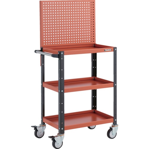 トラスコ中山 TRUSCO ツールワゴン バーディワゴン 上部パンチングパネル付 600X400X1330 ウレタン車輪 オレンジ/ブラック(ご注文単位1台)【直送品】