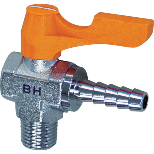 >トラスコ中山 ASOH ボールバルブ エースボール ホースニップル型 PT1/8×Φ6(ご注文単位1個)【直送品】