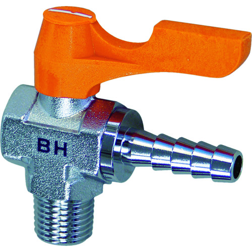 トラスコ中山 ASOH ボールバルブ エースボール ホースニップル型 PT1/4×Φ8(ご注文単位1個)【直送品】