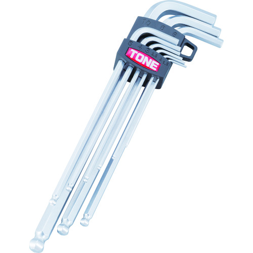 トラスコ中山 TONE ボールポイント六角棒レンチセット マスターツールロングボールポイントL形レンチセット 9点セット(ご注文単位1セット)【直送品】
