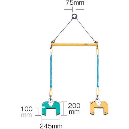 トラスコ中山 スーパー 木質梁専用吊クランプ天秤セット(ご注文単位1セット)【直送品】