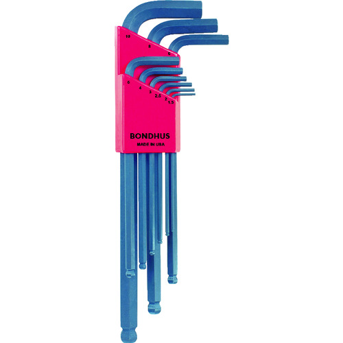 トラスコ中山 ボンダス ボールポイント・L-レンチセット ロング 9本組(1.5-10mm)(ご注文単位1セット)【直送品】