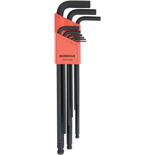 トラスコ中山 ボンダス ボールポイント・L-レンチセット エクストラロング 9本組(1.5-10mm)(ご注文単位1組)【直送品】