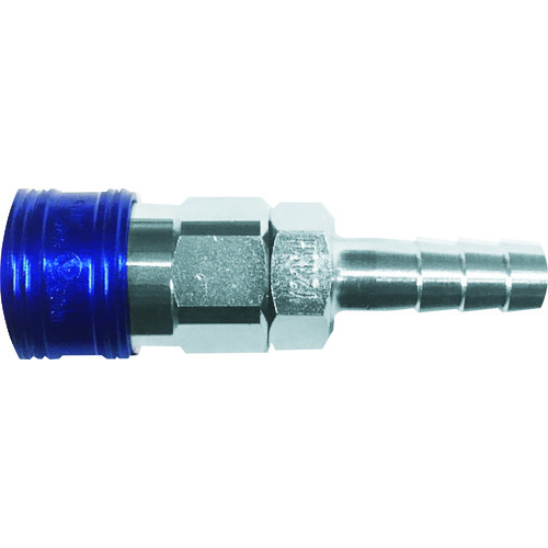 トラスコ中山 ヤマト 金属カップリング BLY-Cシリーズ カラーカップリングソケット(ホース取付用) ブルー 10個入 相手側ホースインチサイズ(インチ)1/4(ご注文単位1個)【直送品】