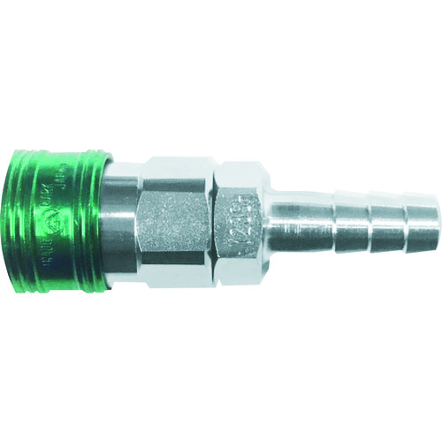 トラスコ中山 ヤマト 金属カップリング BLY-Cシリーズ カラーカップリングソケット(ホース取付用) グリーン 10個入 相手側ホースインチサイズ(インチ)1/4(ご注文単位1個)【直送品】