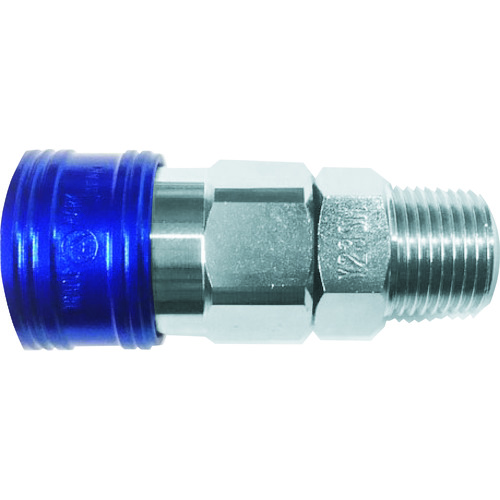 トラスコ中山 ヤマト 金属カップリング BLY-Cシリーズ カラーカップリングソケット(めねじ取付用) ブルー 10個入 相手側取付サイズRc1/4(ご注文単位1個)【直送品】