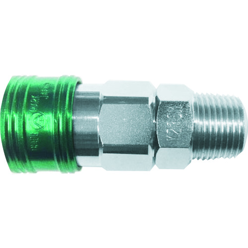 トラスコ中山 ヤマト 金属カップリング BLY-Cシリーズ カラーカップリングソケット(めねじ取付用) グリーン 10個入 相手側取付サイズRc1/4(ご注文単位1個)【直送品】