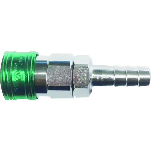 トラスコ中山 ヤマト 金属カップリング BLY-Cシリーズ カラーカップリングソケット(ホース取付用) グリーン 10個入 相手側ホースインチサイズ(インチ)3/8(ご注文単位1個)【直送品】