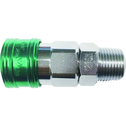 トラスコ中山 ヤマト 金属カップリング BLY-Cシリーズ カラーカップリングソケット(めねじ取付用) グリーン 10個入 相手側取付サイズRc3/8(ご注文単位1個)【直送品】