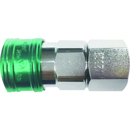 トラスコ中山 ヤマト 金属カップリング BLY-Cシリーズ カラーカップリングソケット(おねじ取付用) グリーン 3個入 相手側取付サイズR1/2(ご注文単位1個)【直送品】