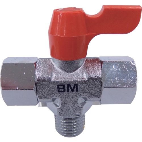 トラスコ中山 ASOH ボールバルブ エースボール 縦型三方弁 外内ねじ型 PT1/8×PT1/8(ご注文単位1個)【直送品】