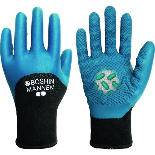 トラスコ中山 丸五 防振手袋 防振万年#820(ニトリルタイプ) マリンブルー LL(ご注文単位1組)【直送品】