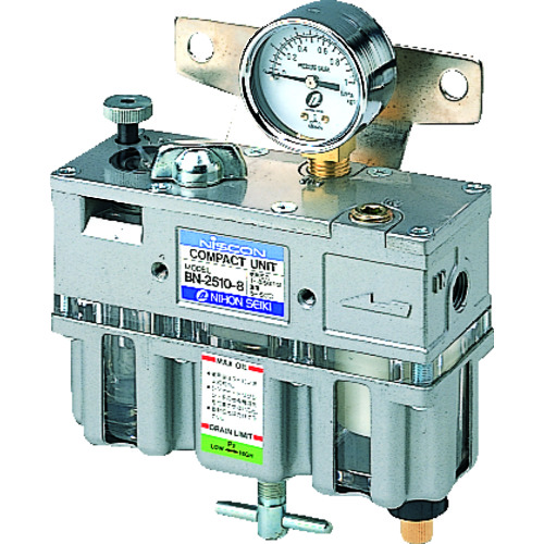 トラスコ中山 日本精器 FRLユニット8A一体型(ご注文単位1個)【直送品】