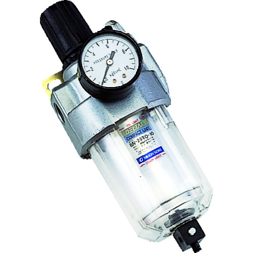 トラスコ中山 日本精器 FRLユニット8A同軸一体型(ご注文単位1個)【直送品】