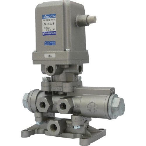 トラスコ中山 日本精器 4方向電磁弁 8A AC100V 76シリーズ(ご注文単位1台)【直送品】