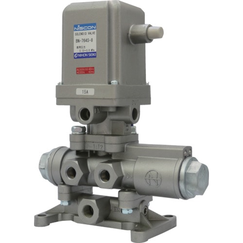 トラスコ中山 日本精器 4方向電磁弁 8A AC200V 76シリーズ(ご注文単位1台)【直送品】