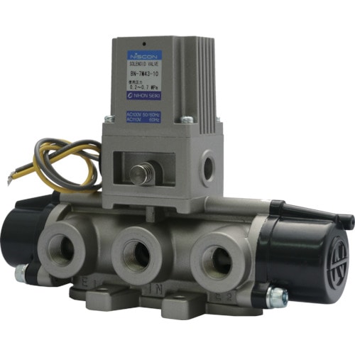 トラスコ中山 日本精器 4方向電磁弁10AAC100V7Mシリーズシングル(ご注文単位1台)【直送品】