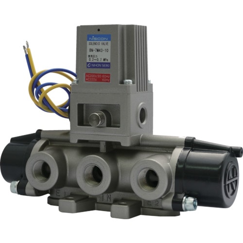 トラスコ中山 日本精器 4方向電磁弁10AAC200V7Mシリーズシングル(ご注文単位1台)【直送品】