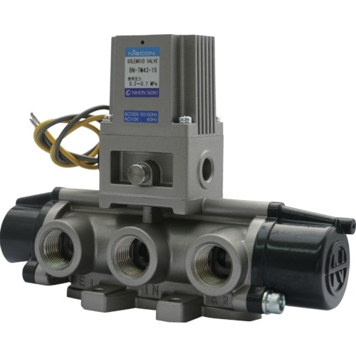 トラスコ中山 日本精器 4方向電磁弁15AAC100V7Mシリーズシングル(ご注文単位1台)【直送品】