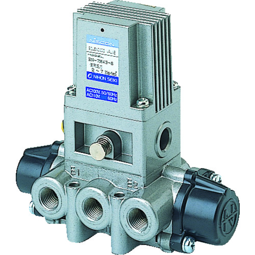 トラスコ中山 日本精器 4方向電磁弁8AAC100V7Mシリーズシングル(ご注文単位1台)【直送品】