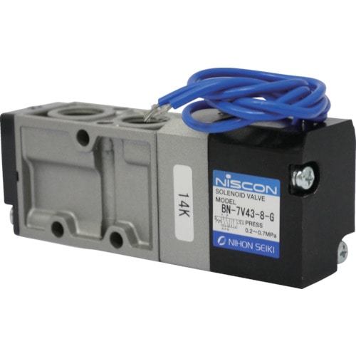 トラスコ中山 日本精器 4方向電磁弁8AAC200Vグロメット7Vシリーズシングル(ご注文単位1台)【直送品】