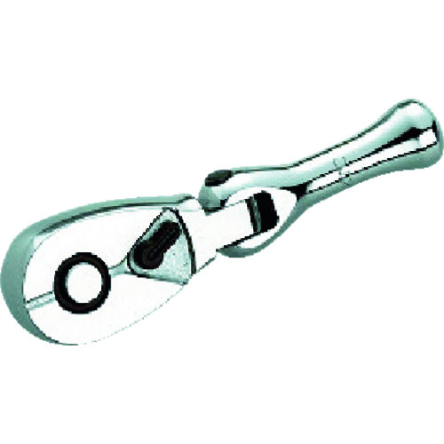 トラスコ中山 KTC 6.3sq.フレックスショートラチェットハンドル 歯数36枚 差込角6.35mm 全長80mm(ご注文単位1個)【直送品】