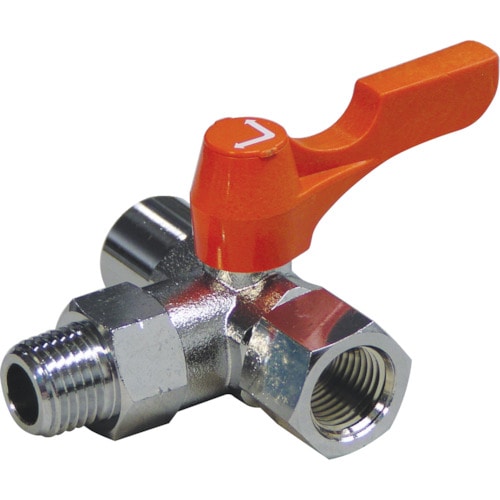 トラスコ中山 ASOH ボールバルブ エースボール3W 横型三方弁 外×内ネジ型 PT1/4(ご注文単位1個)【直送品】