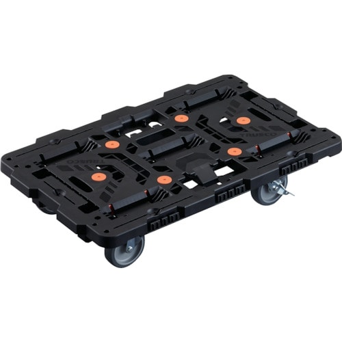 トラスコ中山 TRUSCO 連結式樹脂製平台車 ビートル 700X450 自在5輪 内2輪ストッパー付(ご注文単位1台)【直送品】