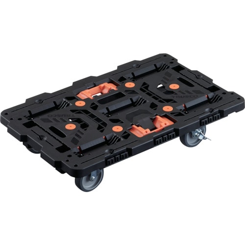 トラスコ中山 TRUSCO 連結式樹脂製平台車 ビートル 700X450 自在5輪 内2輪ストッパー付 とめたろう付(ご注文単位1台)【直送品】