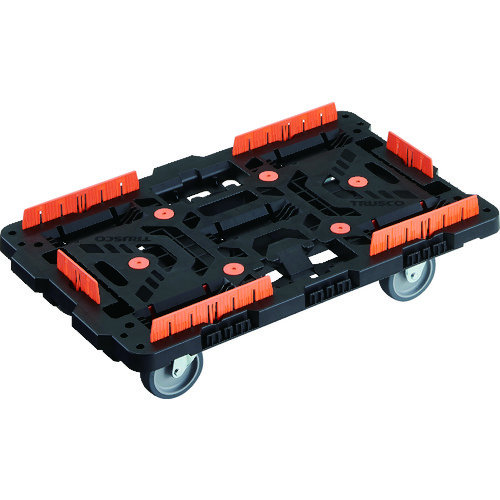 トラスコ中山 TRUSCO 連結式樹脂製平台車 ビートル 700X450 自在3輪 柵付(ご注文単位1台)【直送品】