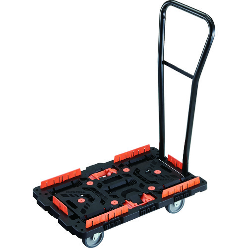 トラスコ中山 TRUSCO 連結式樹脂製平台車 ビートル 700X450 自在3輪 脱着式ハンドル付 柵 とめたろう付(ご注文単位1台)【直送品】