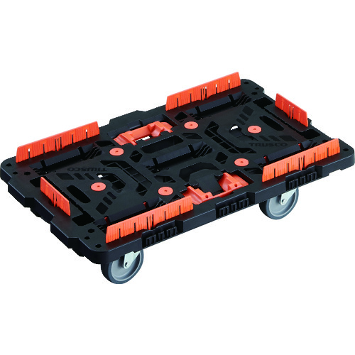 トラスコ中山 TRUSCO 連結式樹脂製平台車 ビートル 700X450 自在5輪 柵 とめたろう付(ご注文単位1台)【直送品】