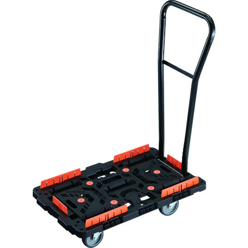 トラスコ中山 TRUSCO 連結式樹脂製平台車 ビートル 700X450 自在5輪 脱着式ハンドル付 柵付(ご注文単位1台)【直送品】
