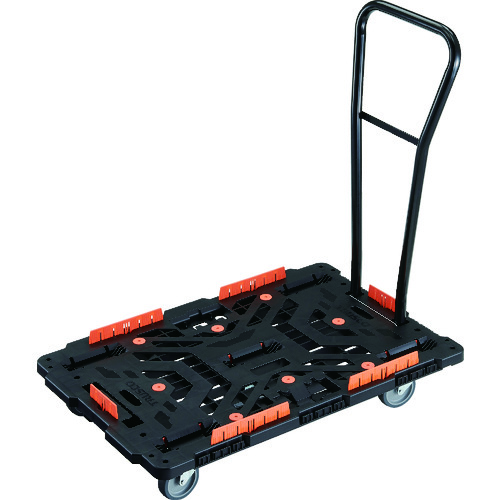 トラスコ中山 TRUSCO 連結式樹脂製平台車 ビートル 900X600 自在5輪 脱着式ハンドル付 柵付(ご注文単位1台)【直送品】