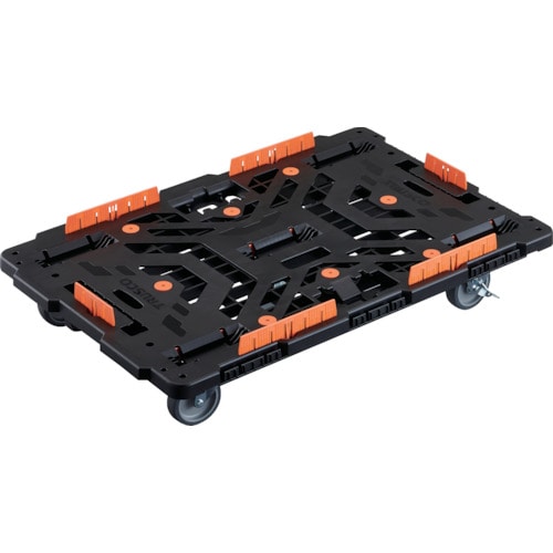 トラスコ中山 TRUSCO 連結式樹脂製平台車 ビートル 900X600 自在5輪 内2輪ストッパー付 柵付(ご注文単位1台)【直送品】