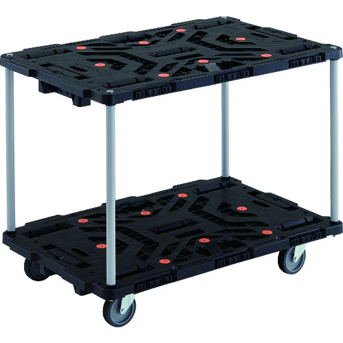 トラスコ中山 TRUSCO 連結式樹脂製2段台車 ビートル 900X600 自在5輪 ハンドルなし(ご注文単位1台)【直送品】