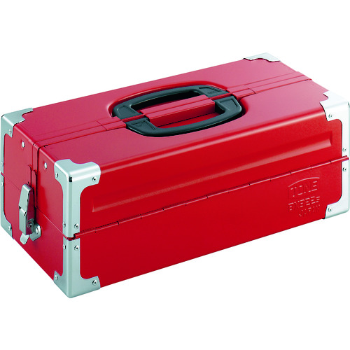 トラスコ中山 TONE ツールケース(メタル) V形2段式 433X220X160mm レッド(ご注文単位1個)【直送品】