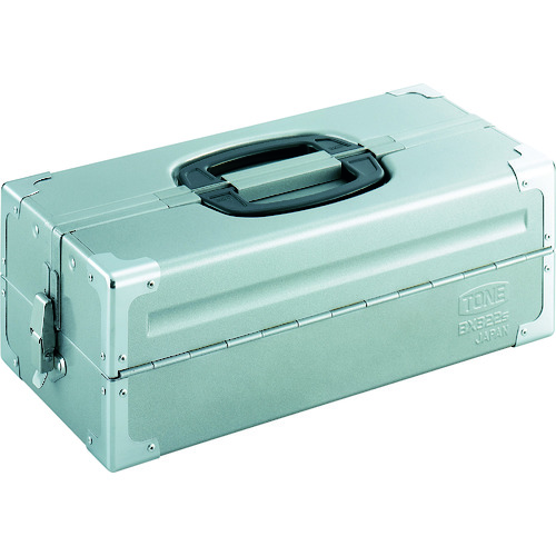 トラスコ中山 TONE スチール製工具箱 ツールケース(メタル) V形2段式 シルバー 外形寸法160mm(ご注文単位1個)【直送品】