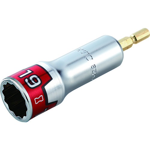 トラスコ中山 KTC インパクトドライバ用ソケットビット(電動工具用) 差込角6.35mm 対辺寸法19mm 全長101mm(ご注文単位1個)【直送品】