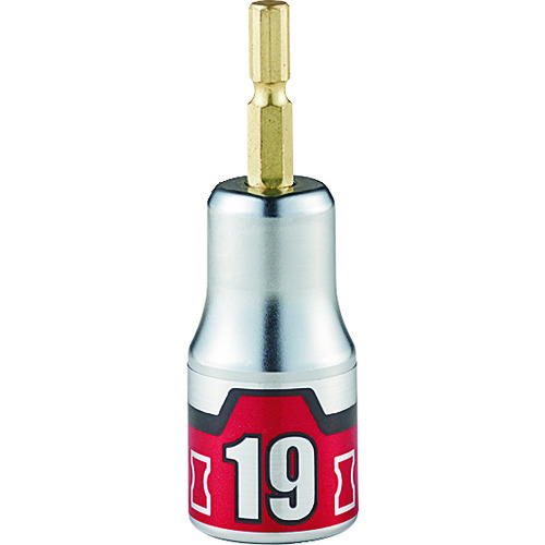 トラスコ中山 KTC インパクトドライバ用ショートソケットビット 難攻不落 19mm(ご注文単位1個)【直送品】