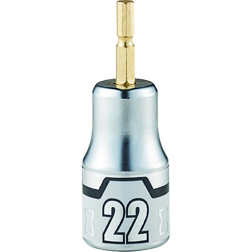 トラスコ中山 KTC インパクトドライバ用ショートソケットビット 難攻不落 22mm(ご注文単位1個)【直送品】